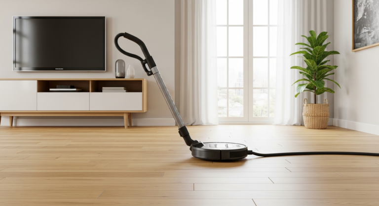 Robot vacuum cleaning modern floor