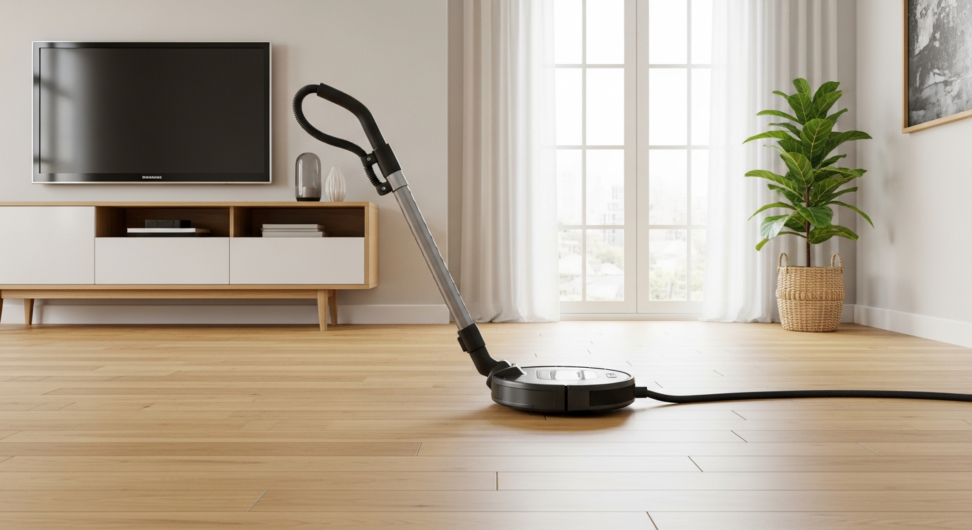 Robot vacuum cleaning modern floor