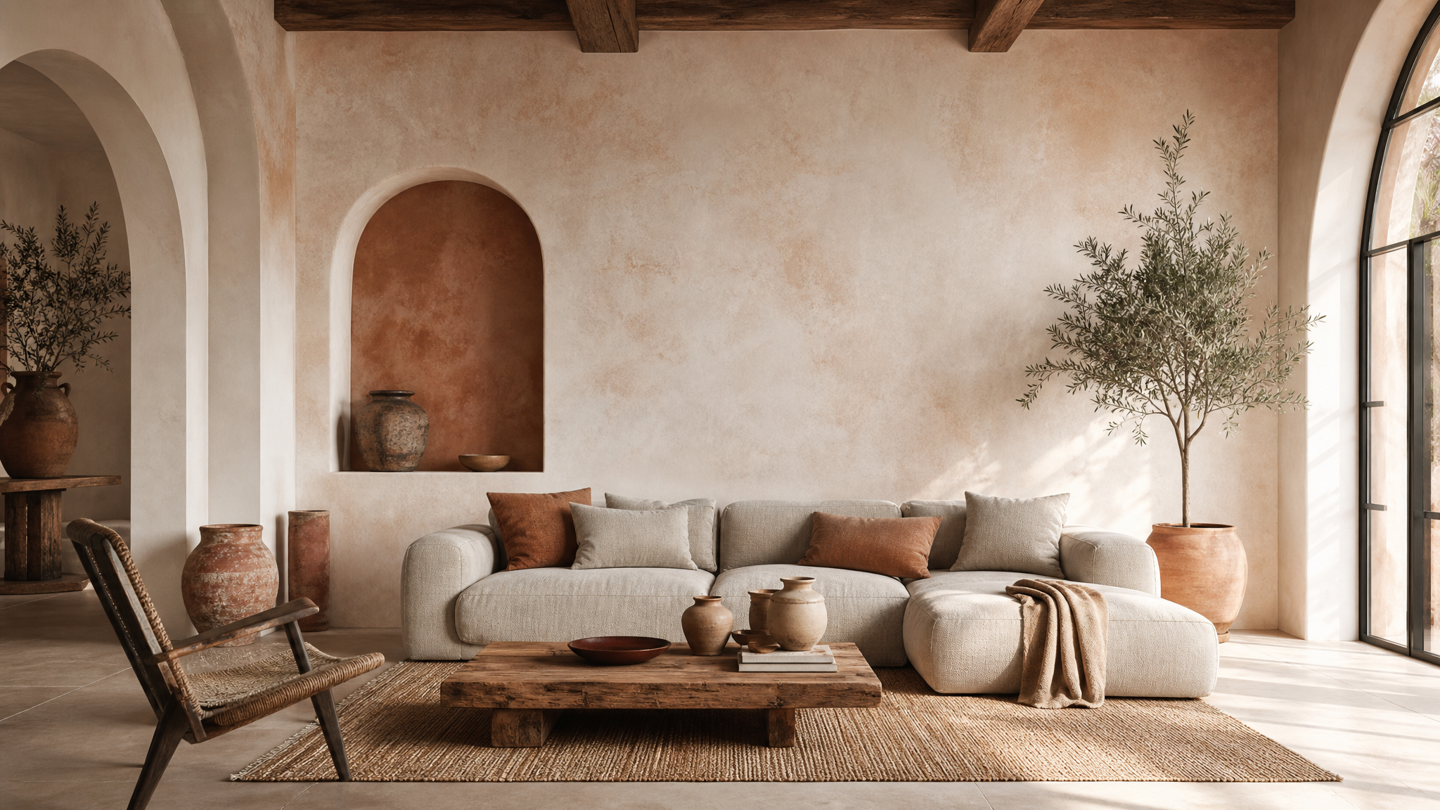 DIY accent wall ideas living room — limewash wall technique